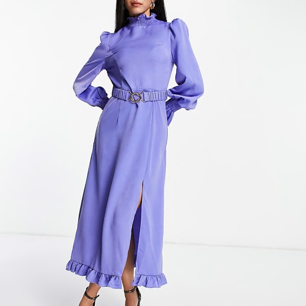 NWT Little Mistress flare sleeve dress in purple